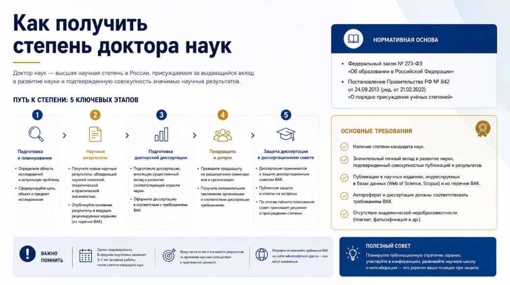 Как получить степень доктора наук