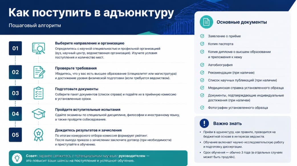 Как поступить в адъюнктуру