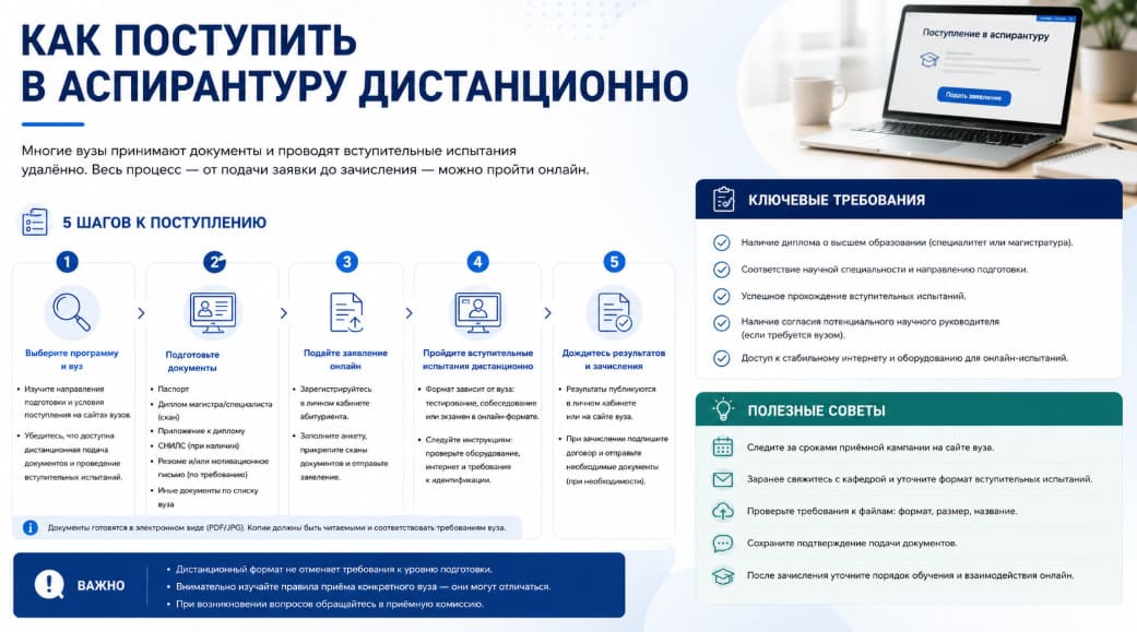 Как поступить в аспирантуру дистанционно