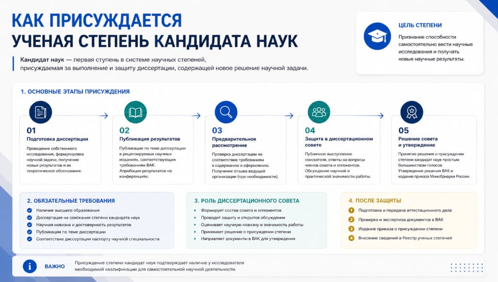 Как присуждается ученая степень кандидата наук