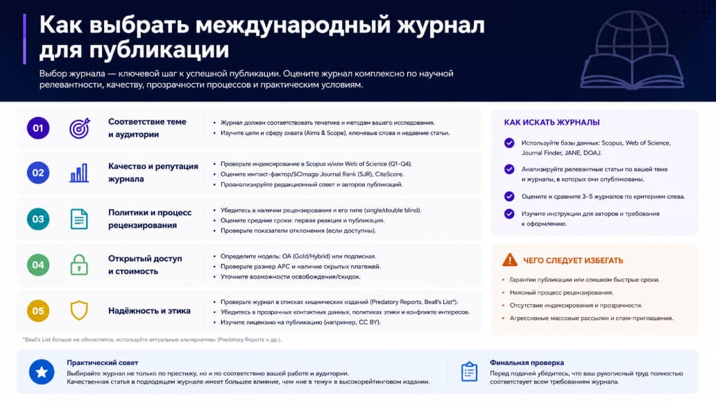 Как выбрать международный журнал для публикации