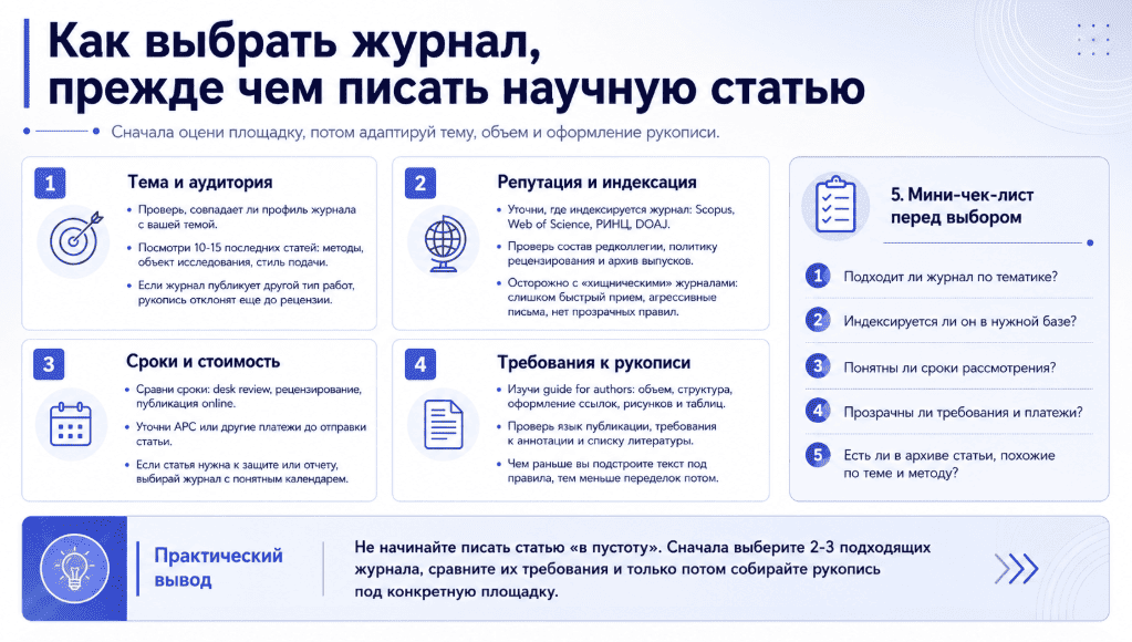 Как выбрать журнал, прежде чем писать научную статью