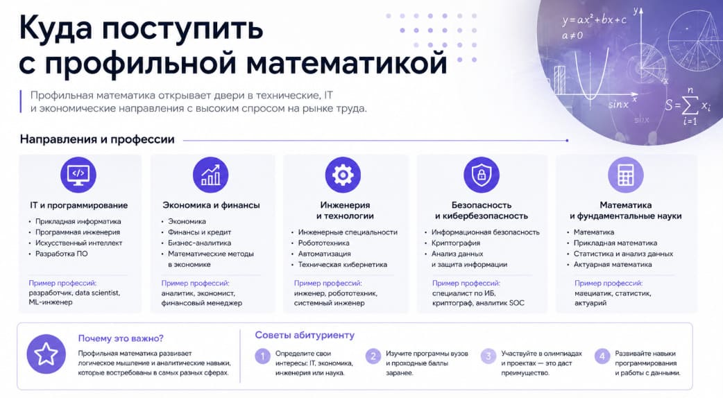 Куда поступить с профильной математикой
