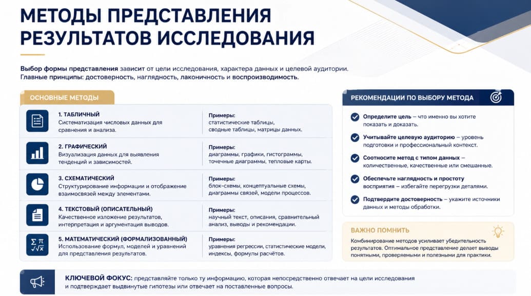 Методы представления результатов исследования