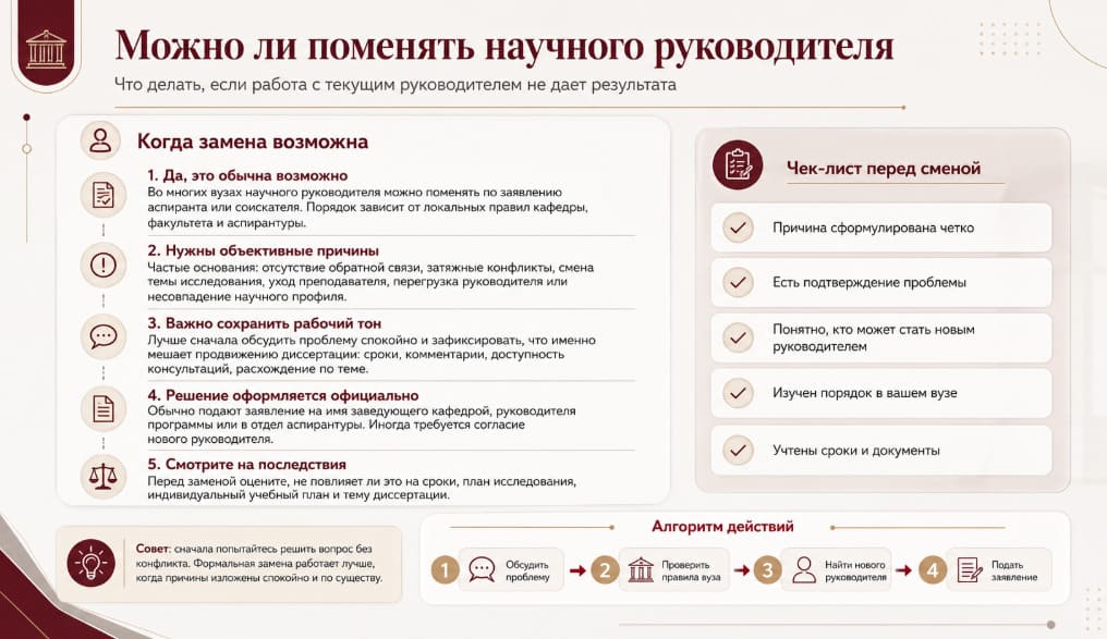 Можно ли поменять научного руководителя