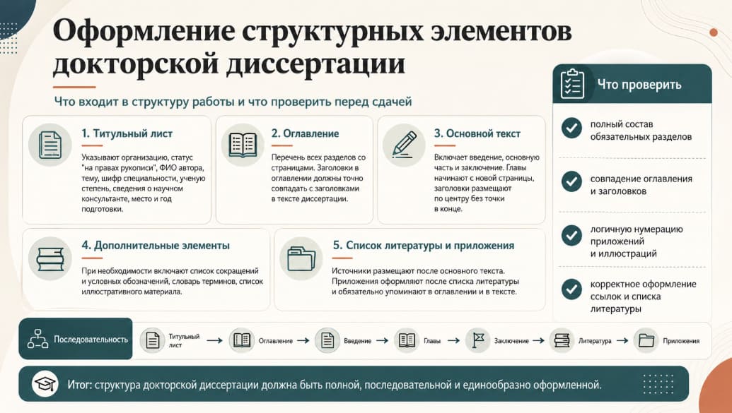 Оформление структурных элементов докторской