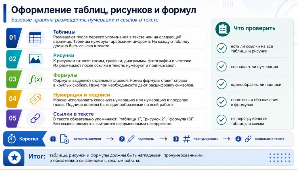 Оформление таблиц, рисунков и формул