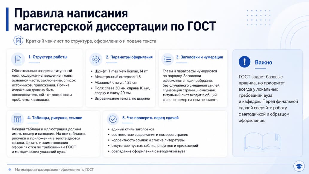 Правила написания магистерской диссертации по ГОСТ