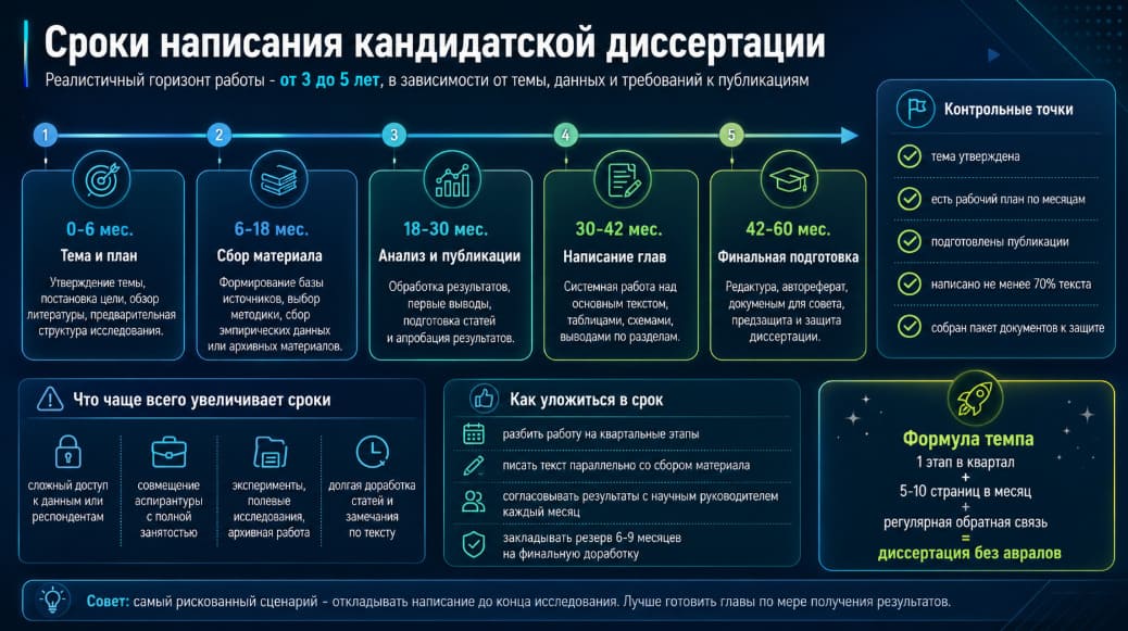 Сроки написания кандидатской диссертации