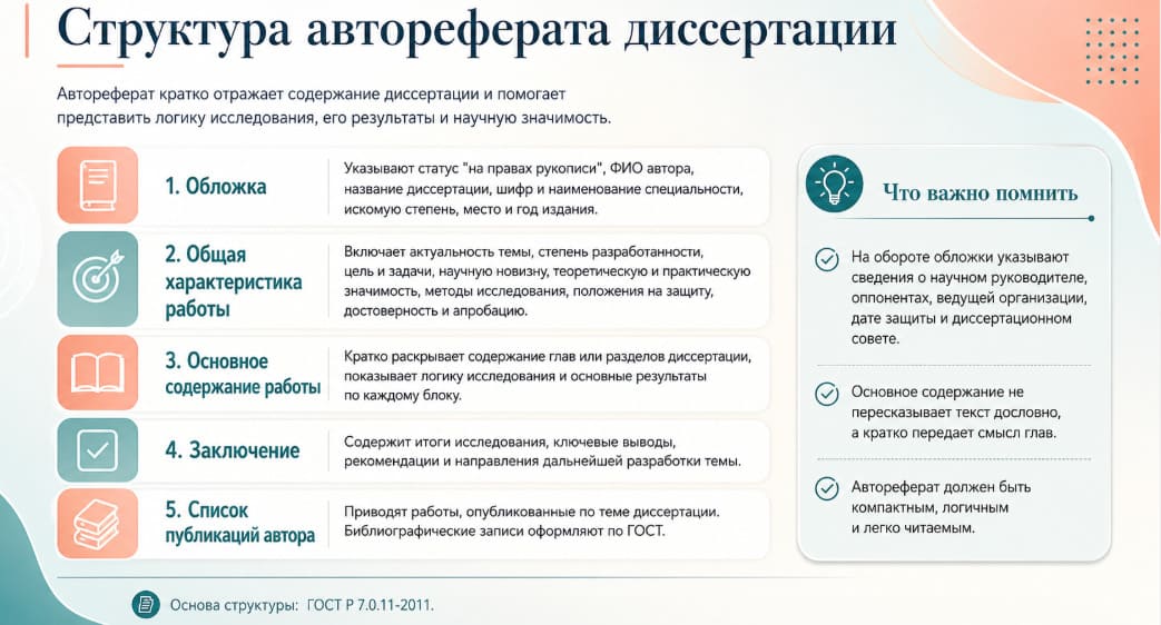 Структура автореферата диссертации