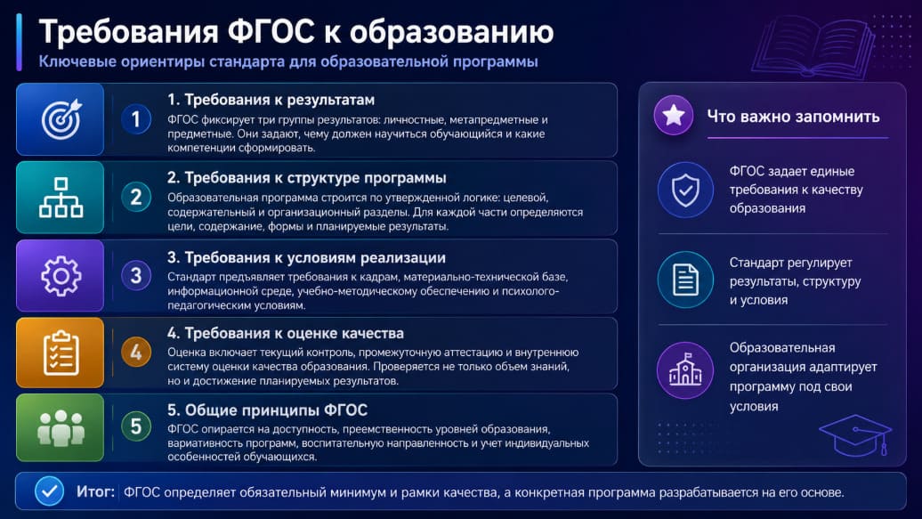 Требования ФГОС к образованию