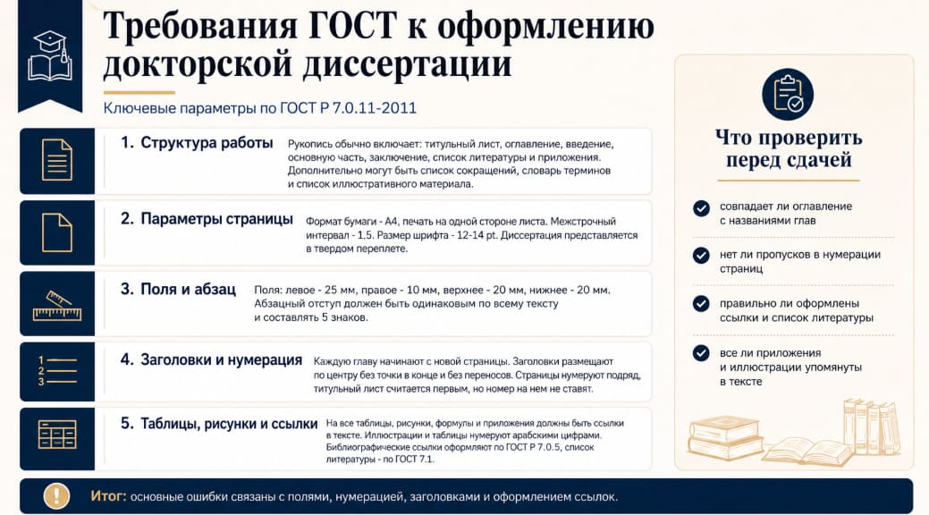 Требования ГОСТ к оформлению докторской диссертации