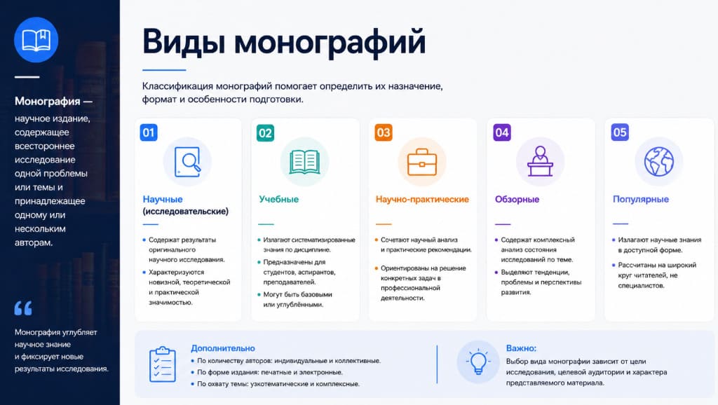 Виды монографий
