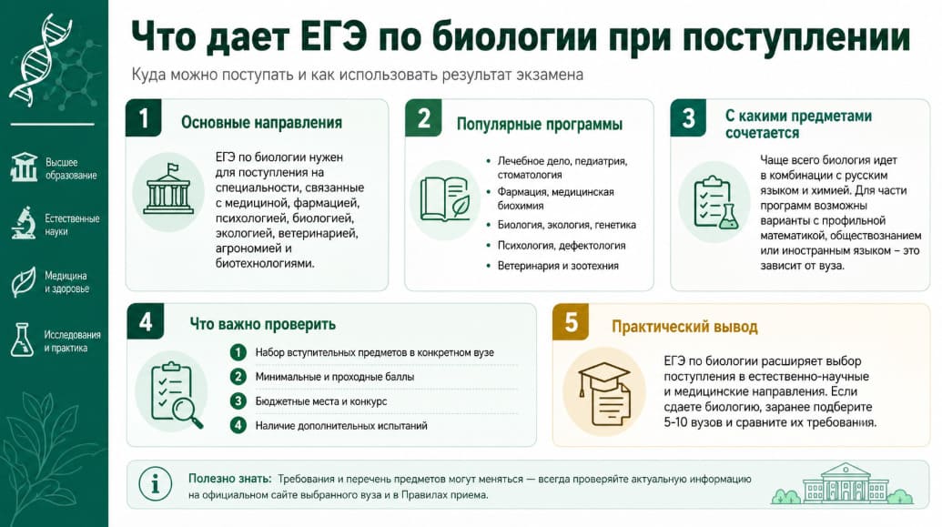 Что дает ЕГЭ по биологии при поступлении