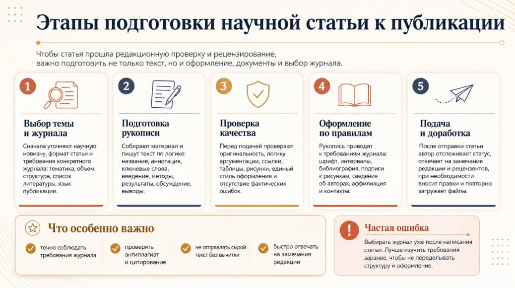 Этапы подготовки научной статьи к публикации