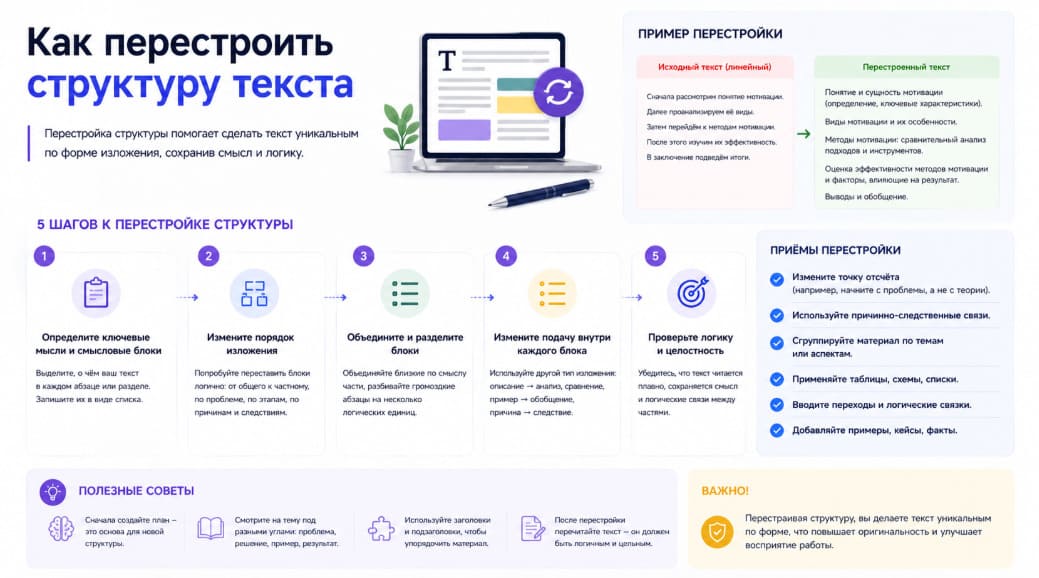 Как перестроить структуру текста