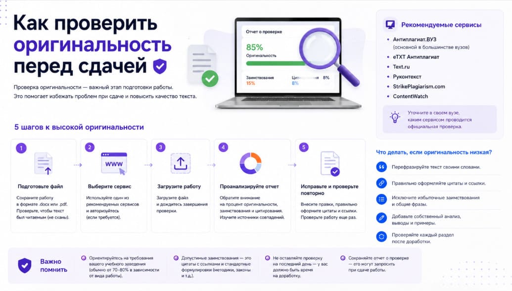 Как проверить оригинальность перед сдачей