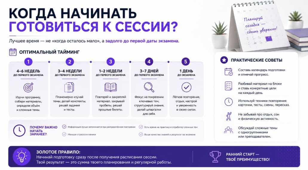 Когда начинать готовиться к сессии