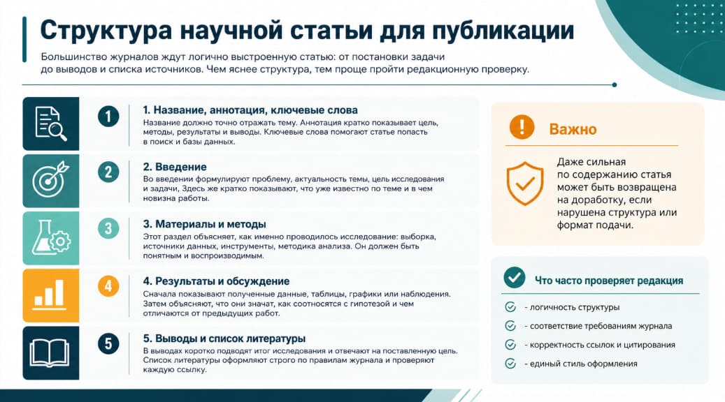 Структура научной статьи для публикации