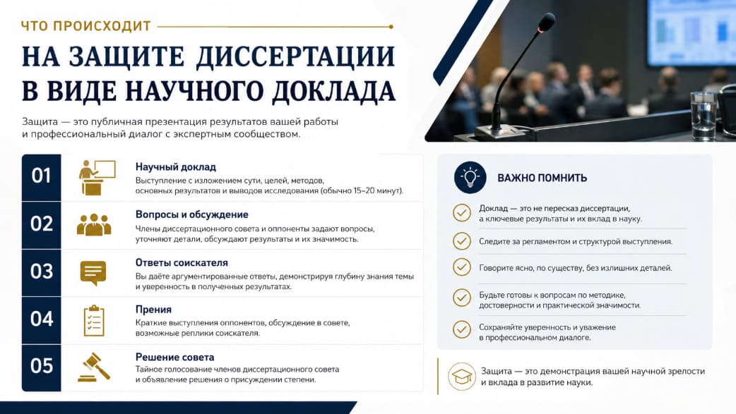 Что происходит на защите диссертации в виде научного доклада