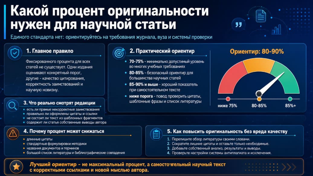 Какой процент оригинальности нужен для научной статьи