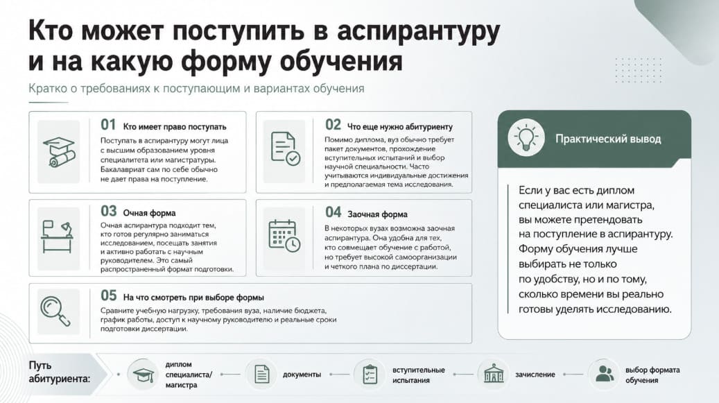 Кто может поступить в аспирантуру и на какую форму обучения