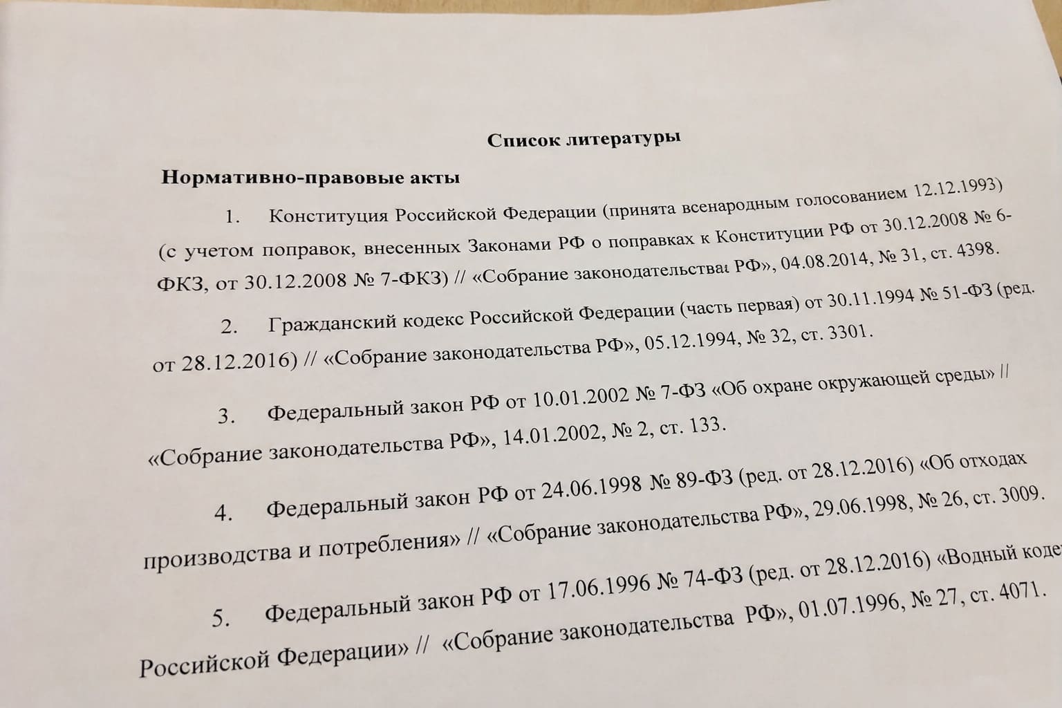 оформление списка литературы