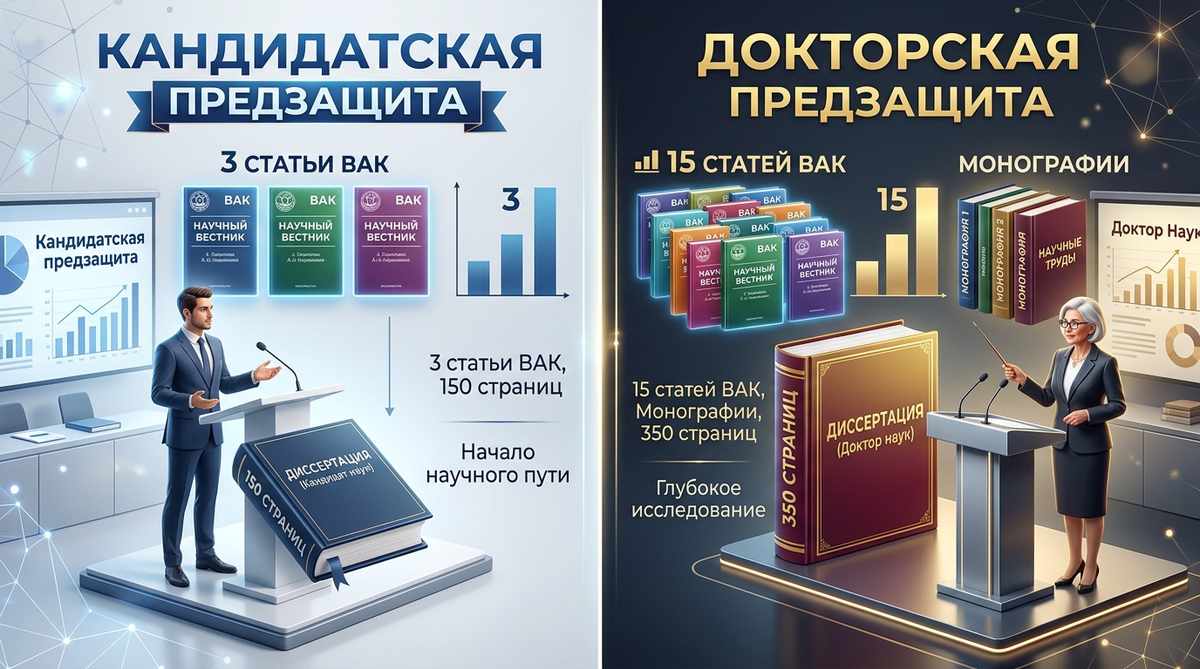 Отличия предзащиты кандидатской, докторской и магистерской диссертации