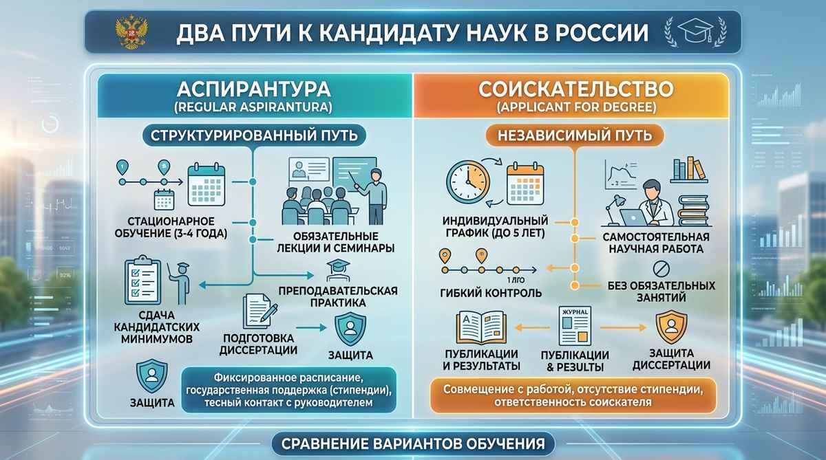 Чем путь без аспирантуры отличается от очной подготовки к диссертации
