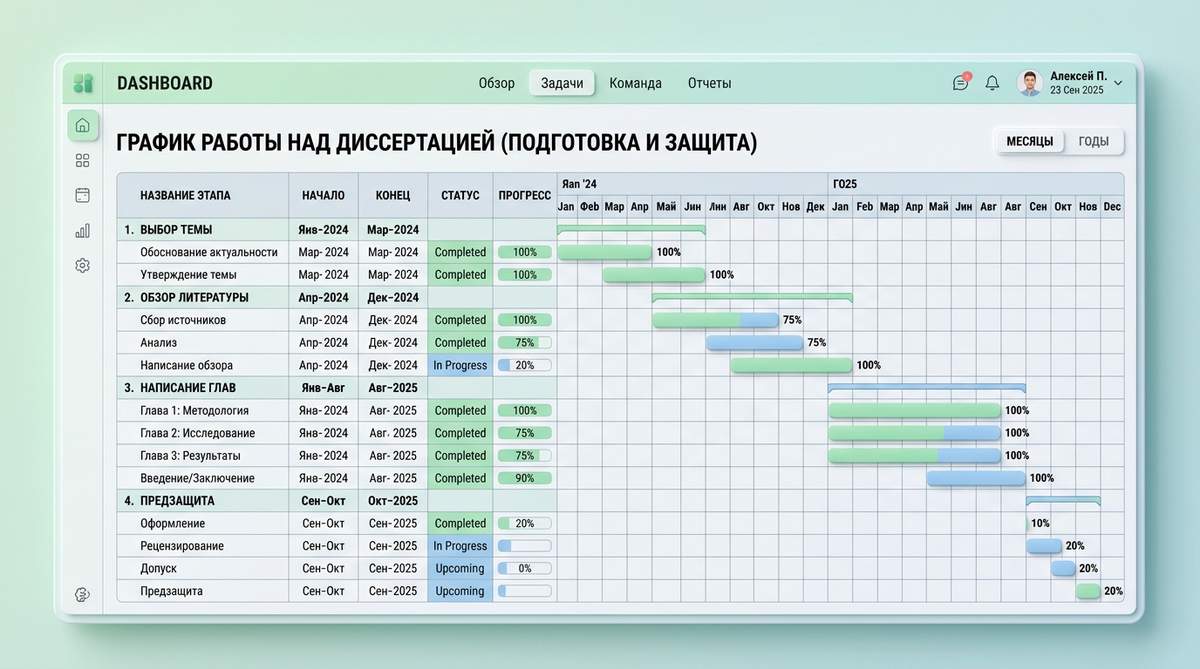Первый этап диссертации: выбор темы и утверждение плана