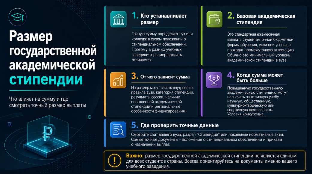 Размер государственной академической стипендии