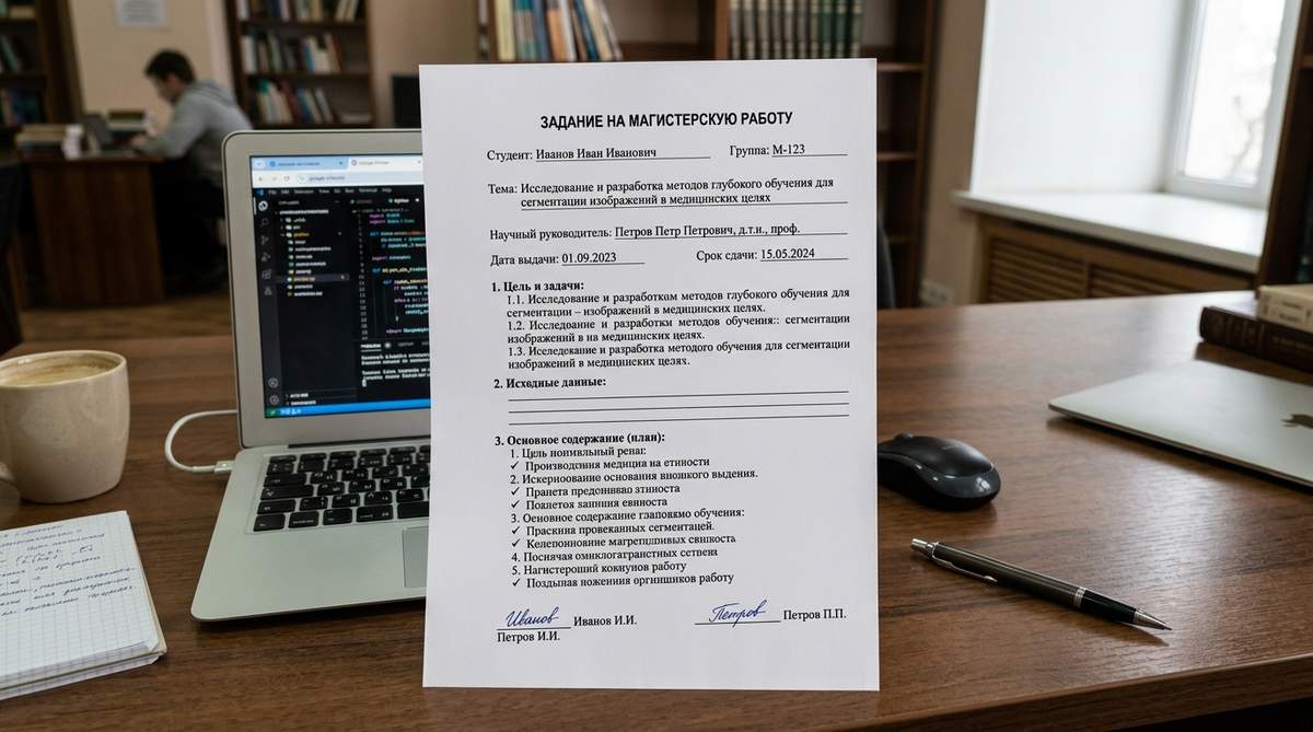 Структура задания на магистерскую диссертацию