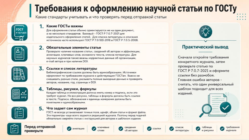 Требования к оформлению научной статьи по ГОСТу
