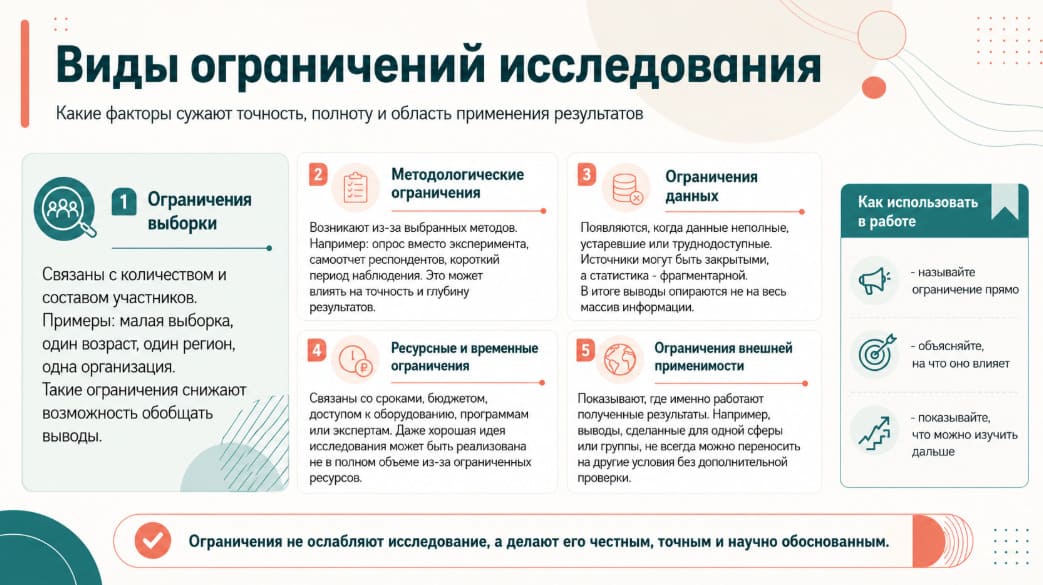 Виды ограничений исследования