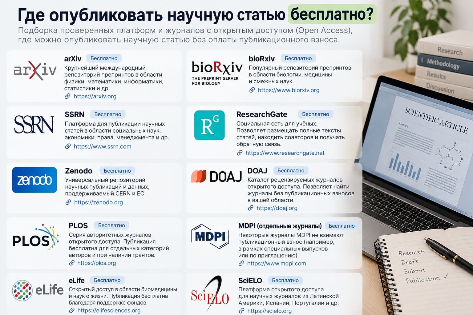 Где опубликовать научную статью бесплатно
