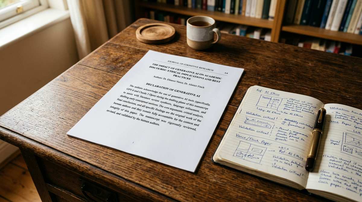 Образец раздела декларирования использования ИИ (Declaration of Generative AI) в рукописи