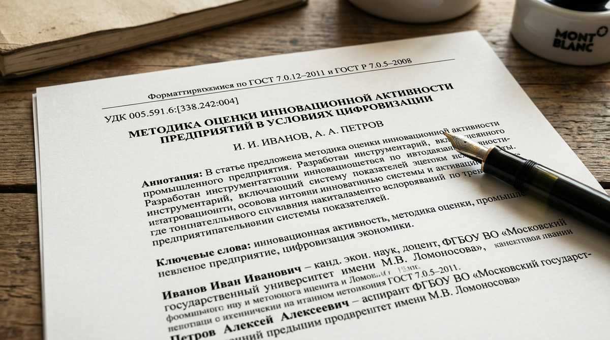 Требования ГОСТ к оформлению научной статьи